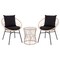 Merrick Lane Alma 3 Piece Patio Set with Rope Rattan Chairs, Matching Glass Top Side Table and Cushions for Indoor/Outdoor Use